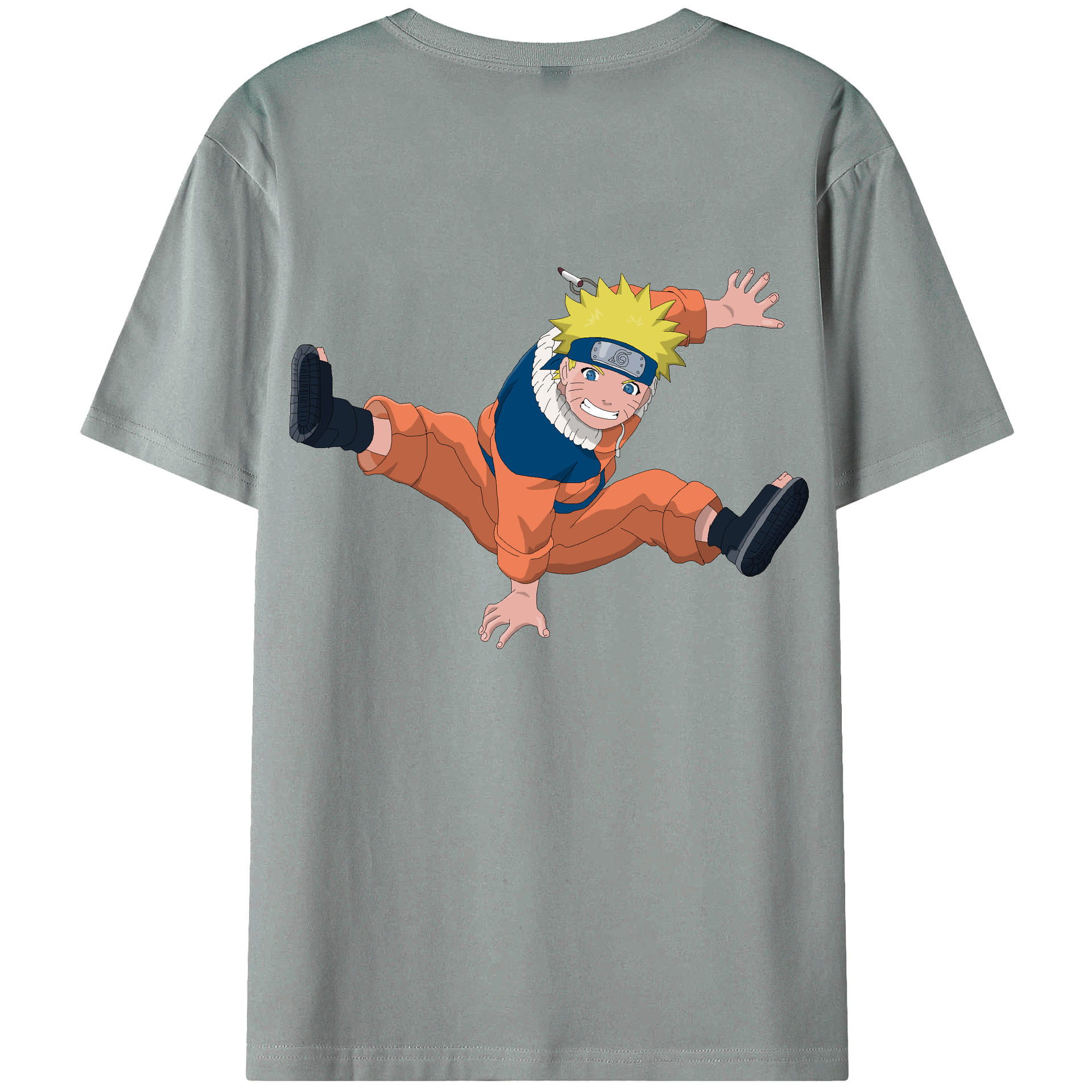 （画像用） NARUTO -ナルト- うずまき ナルト Uzumaki Naruto 綿100％ メンズ半袖Tシャツ（バックプリント） 通気性